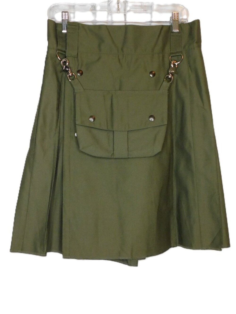 AmeriKilt 100% Cotton Army Green Utility Kilt | Detachable Sporran | EUC | 30